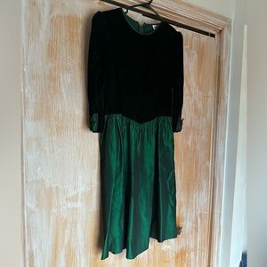 Lanz vintage 80s emerald dress